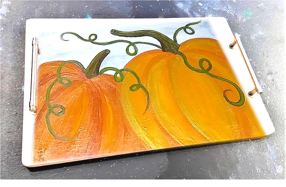 Fall Pumpkin Wood Tray
